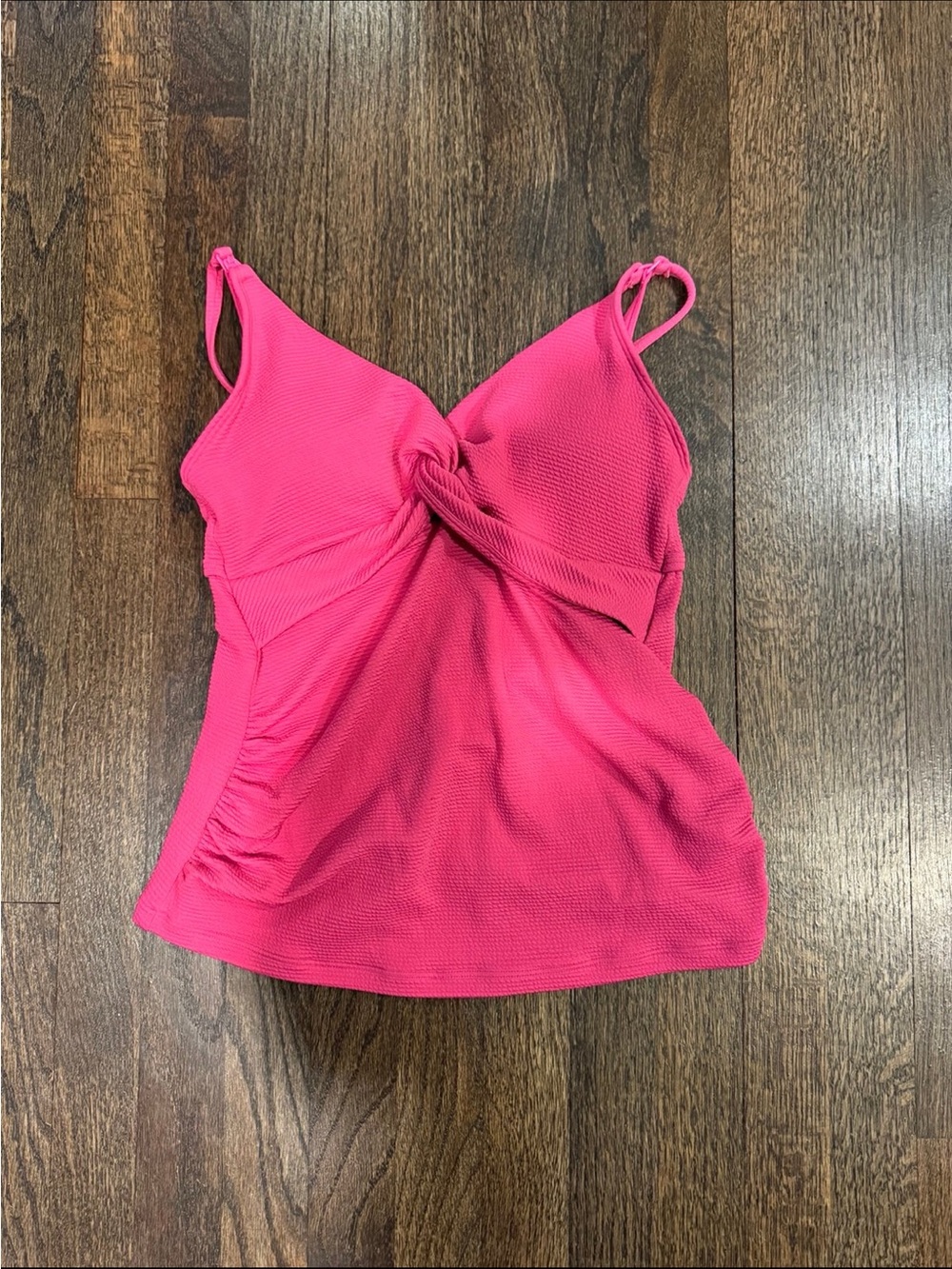 Maternity Twist-Front Cutout Nursing Tankini Swim Top